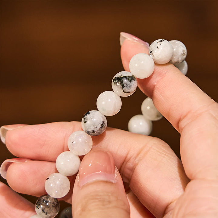 Bransoletka Harmonia z Buddha Stones Tęczowym Kamieniami Księżycowymi