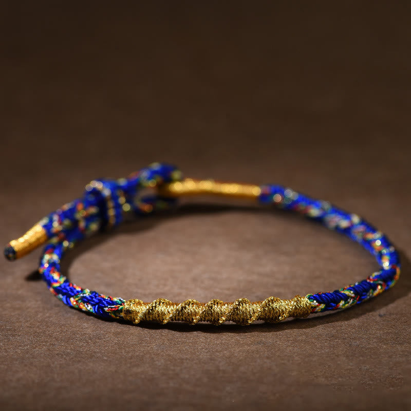 Buddha Stones Ręcznie robione Chińskie Zodiak Natal Budda Szczęście Siła Bransoletka z plecionej liny