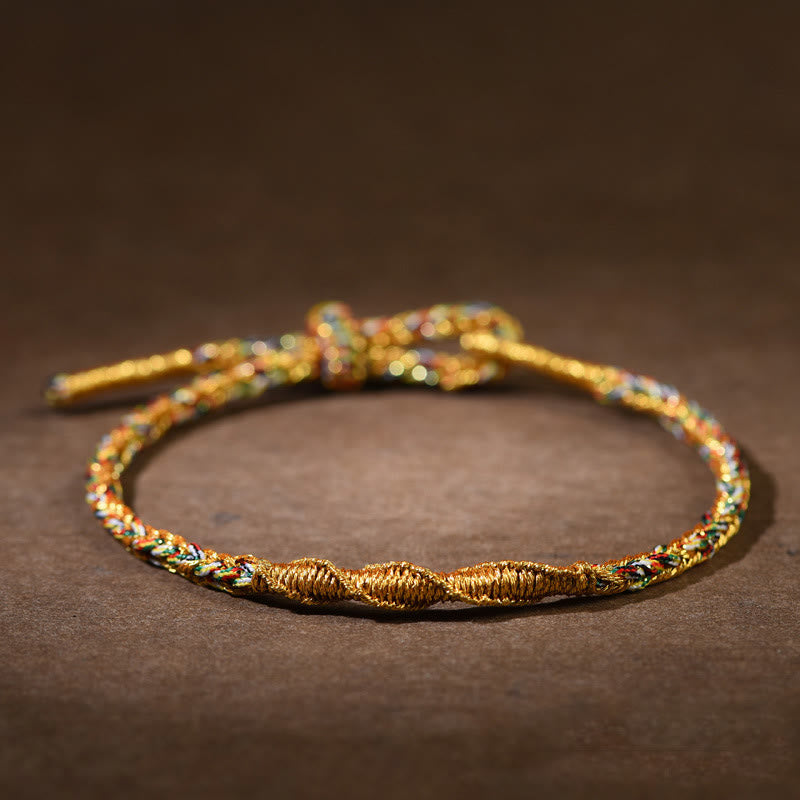 Buddha Stones Ręcznie robione Chińskie Zodiak Natal Budda Szczęście Siła Bransoletka z plecionej liny