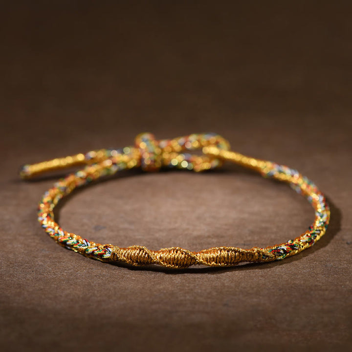 Buddha Stones Ręcznie robione Chińskie Zodiak Natal Budda Szczęście Siła Bransoletka z plecionej liny