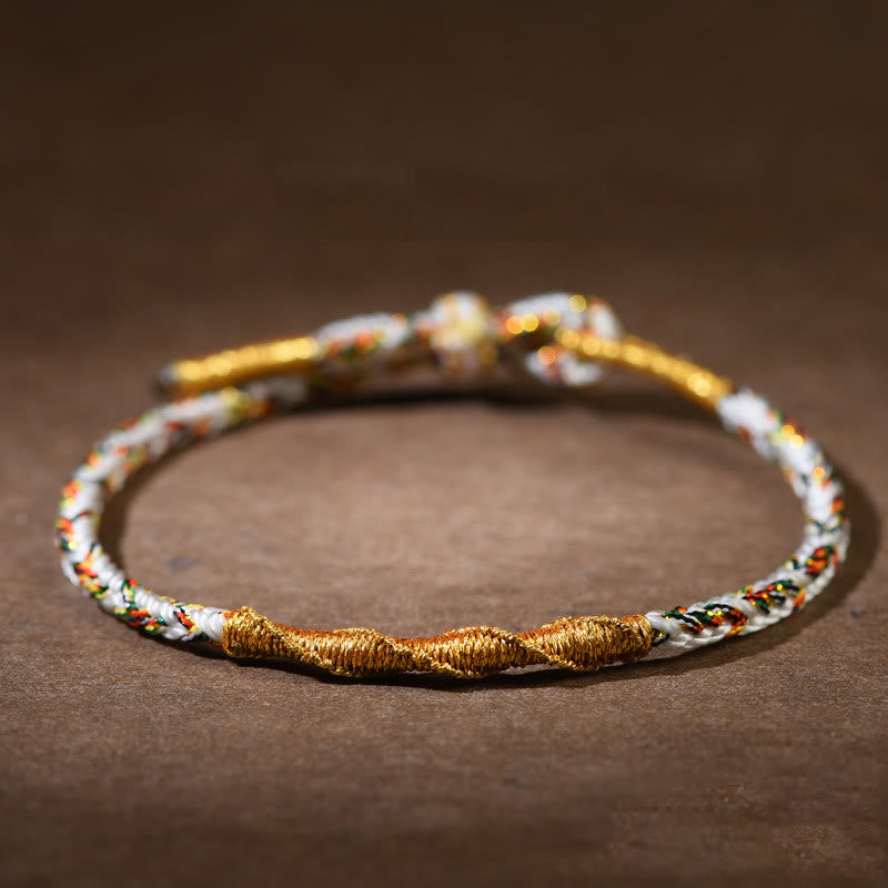 Buddha Stones Ręcznie robione Chińskie Zodiak Natal Budda Szczęście Siła Bransoletka z plecionej liny