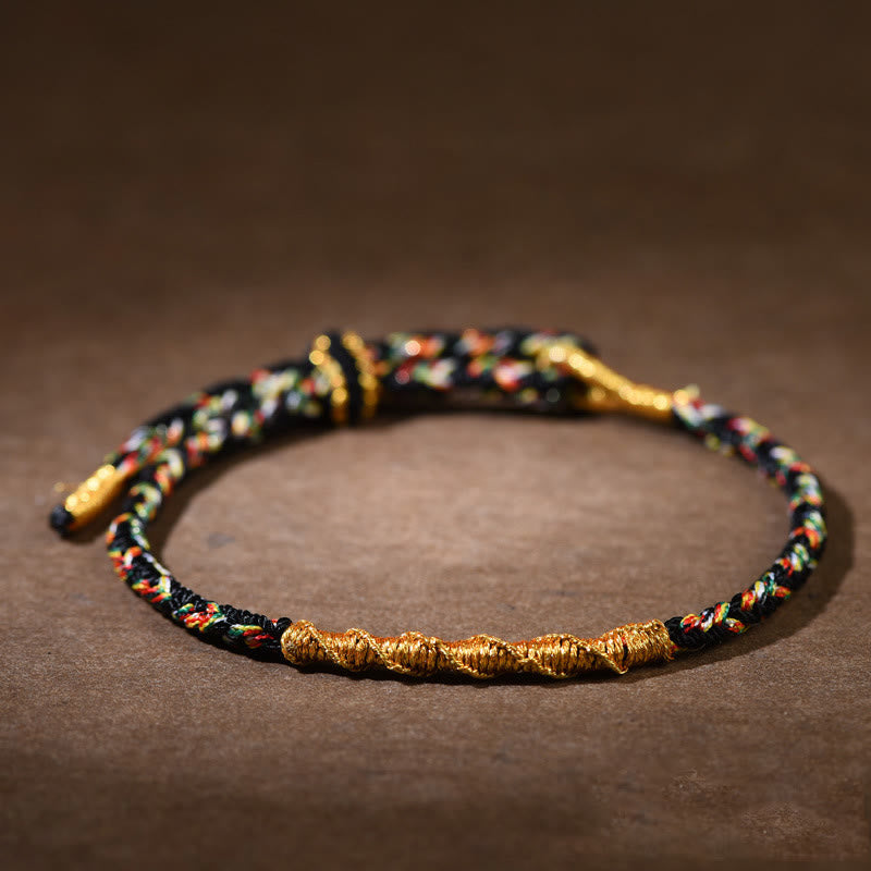 Buddha Stones Ręcznie robione Chińskie Zodiak Natal Budda Szczęście Siła Bransoletka z plecionej liny