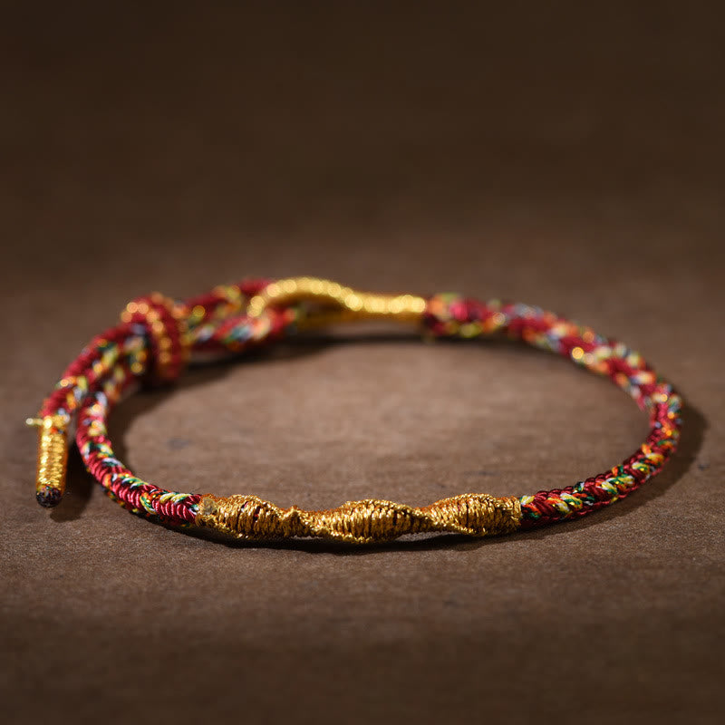 Buddha Stones Ręcznie robione Chińskie Zodiak Natal Budda Szczęście Siła Bransoletka z plecionej liny