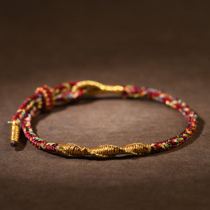 Buddha Stones Ręcznie robione Chińskie Zodiak Natal Budda Szczęście Siła Bransoletka z plecionej liny