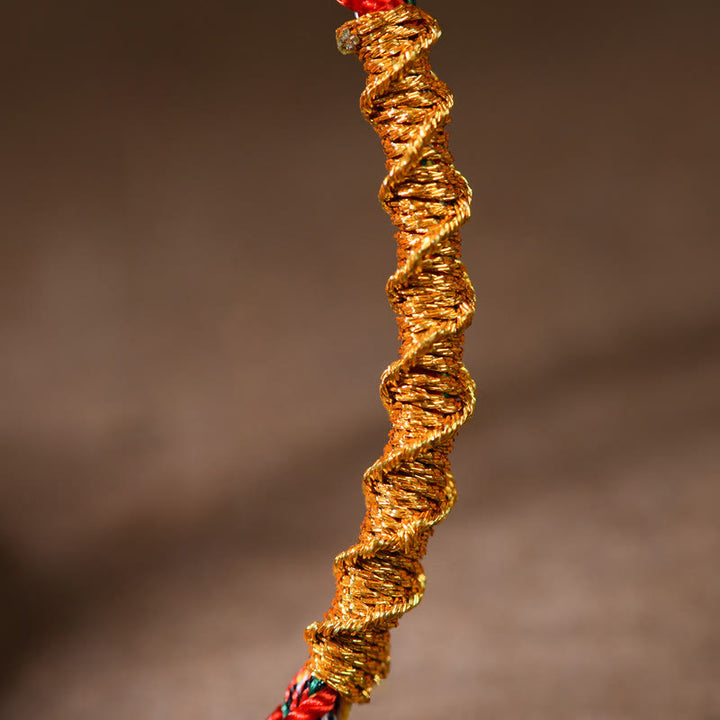 Buddha Stones Ręcznie robione Chińskie Zodiak Natal Budda Szczęście Siła Bransoletka z plecionej liny