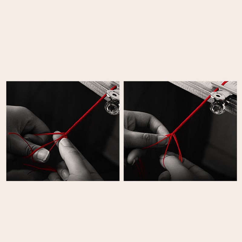 Buddha Stones Ręcznie robione 999 Srebro Sterlingowe Nieskończony Węzeł Symbol Szczęścia Bransoletka Lina