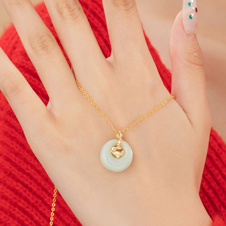 Buddha Stones Chiński Zodiak Hetian Jade Naszyjnik Obfitość 925 Srebro Sterling Wisiorek - image 16