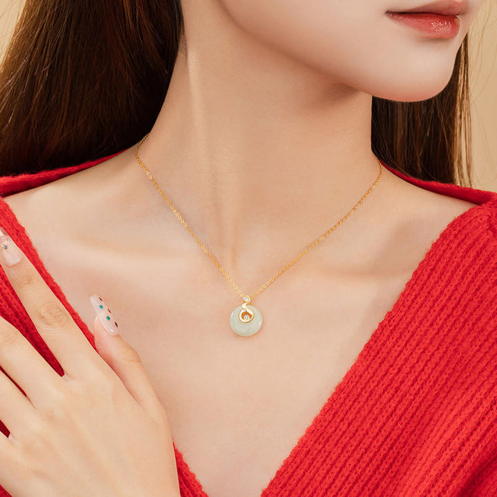 Buddha Stones Chiński Zodiak Hetian Jade Naszyjnik Obfitość 925 Srebro Sterling Wisiorek - image 24