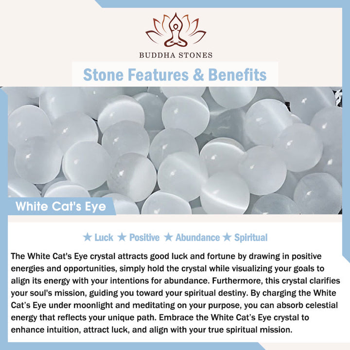 Buddha Stones Tybetańskie Dziewięciooki Dzi Koralik Naturalny Sandałowiec Biały Kocie Oko Agat Power Protection Bransoletka