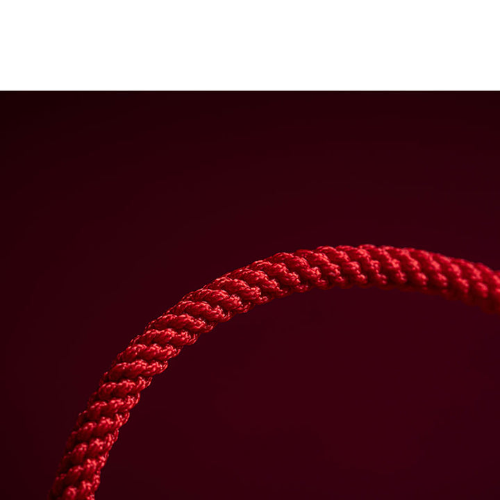 Buddha Stones Ręcznie robione Cynobrowe Ruyi Uchwyt Fu Charakter PiXiu Błogosławieństwo Czerwony Sznurek Bransoletka pleciona