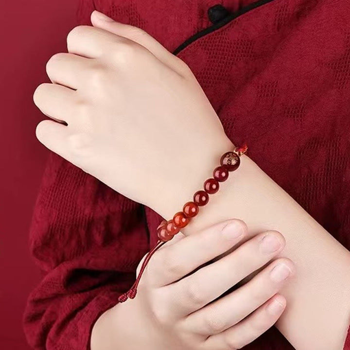 Buddha Stones Pięć Elementów Różnorodny Kryształ Agat Bogactwo Reinkarnacja Węzeł Warkocz Bransoletka