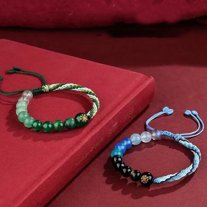Buddha Stones Pięć Elementów Różnorodny Kryształ Agat Bogactwo Reinkarnacja Węzeł Warkocz Bransoletka
