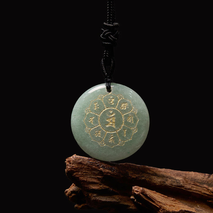 Buddha Stones Om Mani Padme Hum Naturalne Różnorodne Kryształowe Czarne Obsydianowe Naszyjnik Siła Wisiorek