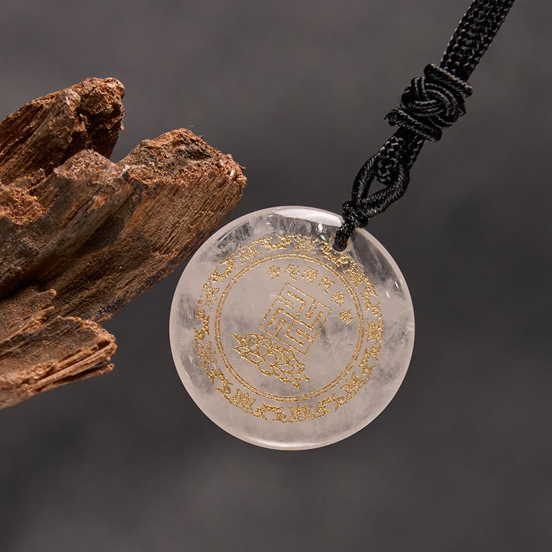 Buddha Stones Swastyka Wzór Lotosu Naturalny Różnorodny Kryształ Czarny Obsydian Oczyszczający Naszyjnik Wisiorek