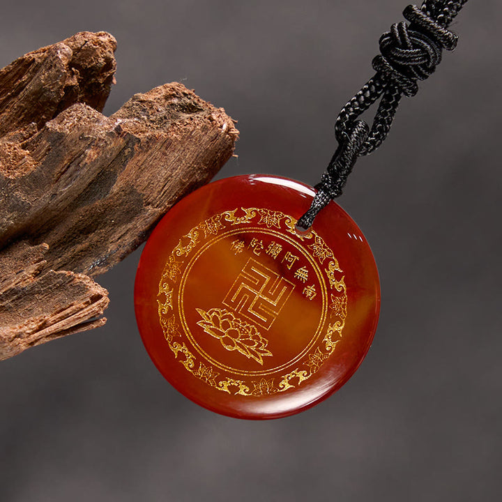 Buddha Stones Swastyka Wzór Lotosu Naturalny Różnorodny Kryształ Czarny Obsydian Oczyszczający Naszyjnik Wisiorek