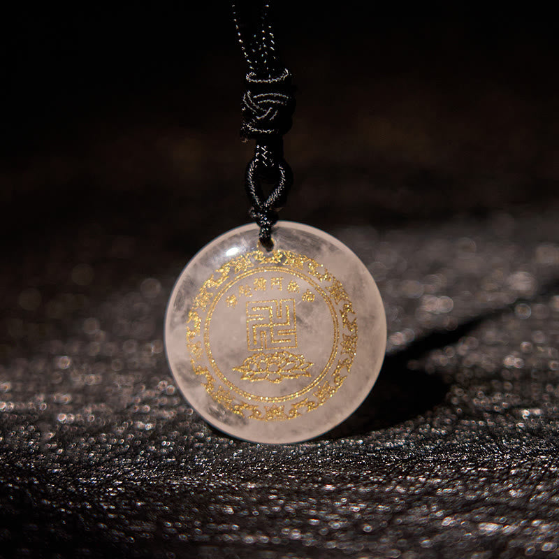 Buddha Stones Swastyka Wzór Lotosu Naturalny Różnorodny Kryształ Czarny Obsydian Oczyszczający Naszyjnik Wisiorek