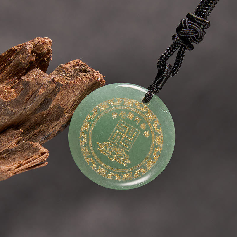 Buddha Stones Swastyka Wzór Lotosu Naturalny Różnorodny Kryształ Czarny Obsydian Oczyszczający Naszyjnik Wisiorek