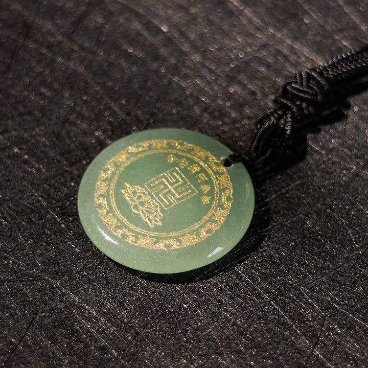 Buddha Stones Swastyka Wzór Lotosu Naturalny Różnorodny Kryształ Czarny Obsydian Oczyszczający Naszyjnik Wisiorek