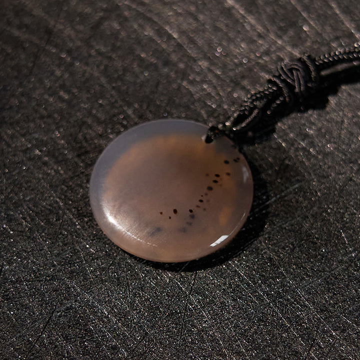 Buddha Stones Swastyka Wzór Lotosu Naturalny Różnorodny Kryształ Czarny Obsydian Oczyszczający Naszyjnik Wisiorek