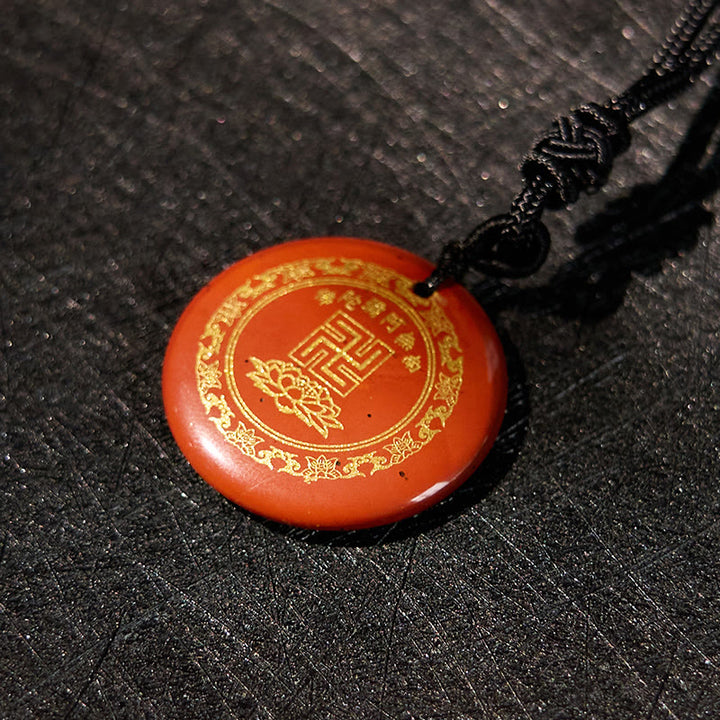 Buddha Stones Swastyka Wzór Lotosu Naturalny Różnorodny Kryształ Czarny Obsydian Oczyszczający Naszyjnik Wisiorek