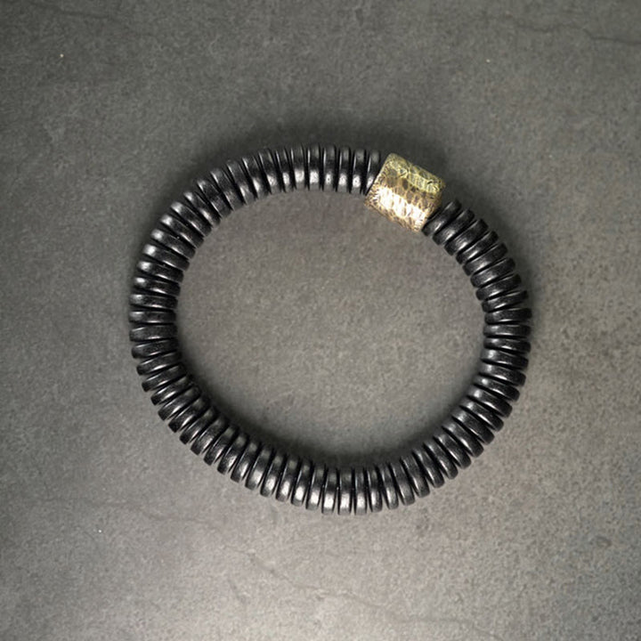 Bransoletka Buddha Stones Ebony Wood Copper Brass Calm