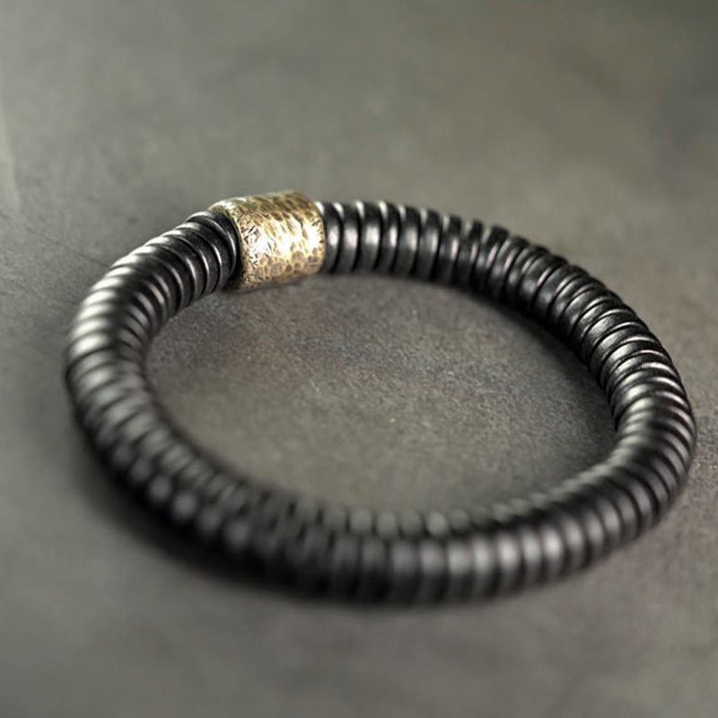 Bransoletka Buddha Stones Ebony Wood Copper Brass Calm