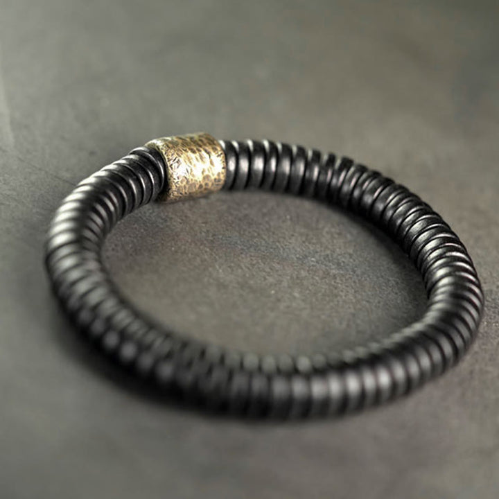 Bransoletka Buddha Stones Ebony Wood Copper Brass Calm