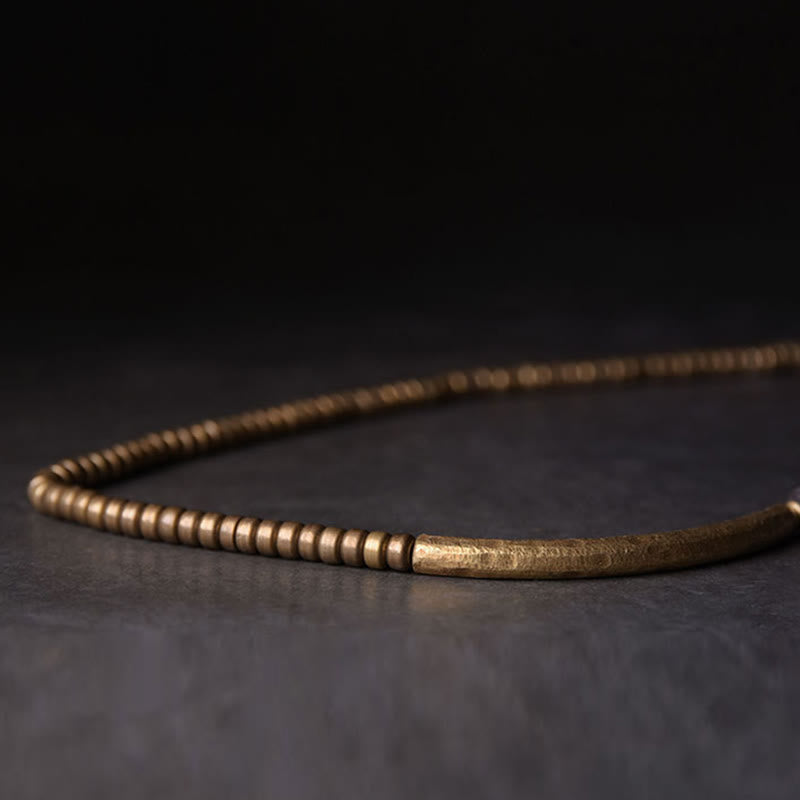 Buddha Stones Vintage Lava Rock Miedź Mosiądz Wieloobrotowa Bransoletka Spokojna