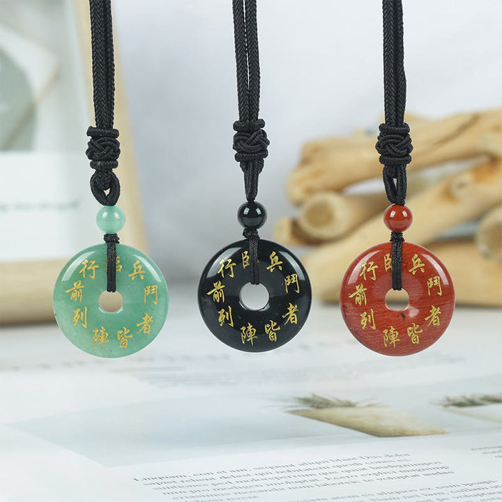 Buddha Stones Zielona Tara Mantra Naturalny Różnorodny Kryształ Czarny Obsydian Spełnienie Naszyjnik Wisiorek