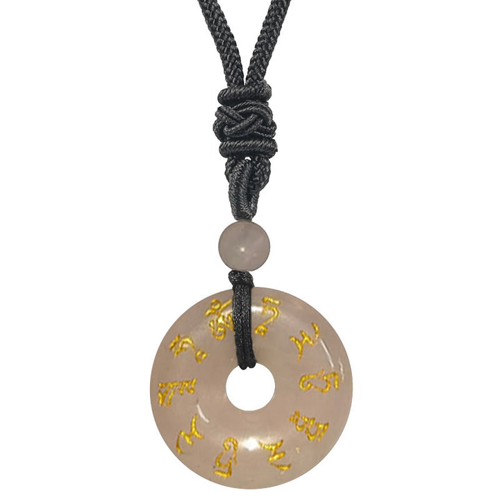 Buddha Stones Zielona Tara Mantra Naturalny Różnorodny Kryształ Czarny Obsydian Spełnienie Naszyjnik Wisiorek