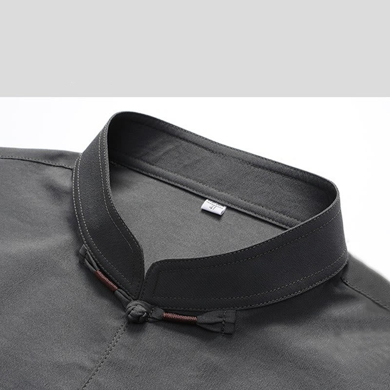 Buddha Stones Chiński Nowy Rok Haftowany Fu Tang Garnitur Hanfu Długi Rękaw Spodnie Odzież Męski Zestaw - image 6