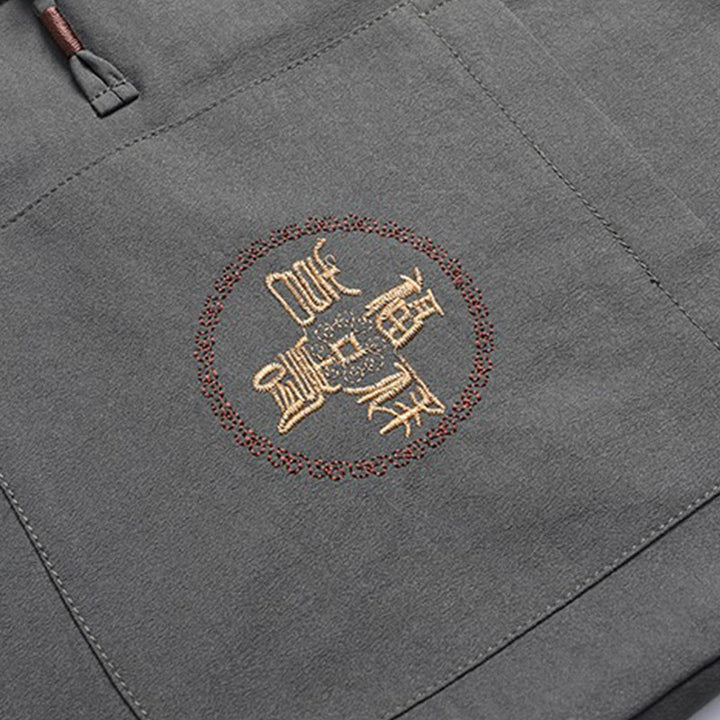 Buddha Stones Chiński Nowy Rok Haftowany Fu Tang Garnitur Hanfu Długi Rękaw Spodnie Odzież Męski Zestaw - image 9