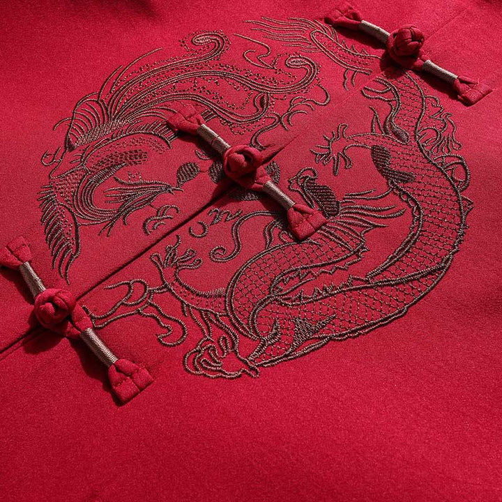 Buddha Stones Chiński Nowy Rok Haftowany Strój Tang Hanfu Tradycyjny Mundur Długi Rękaw Spodnie Odzież Męski Zestaw