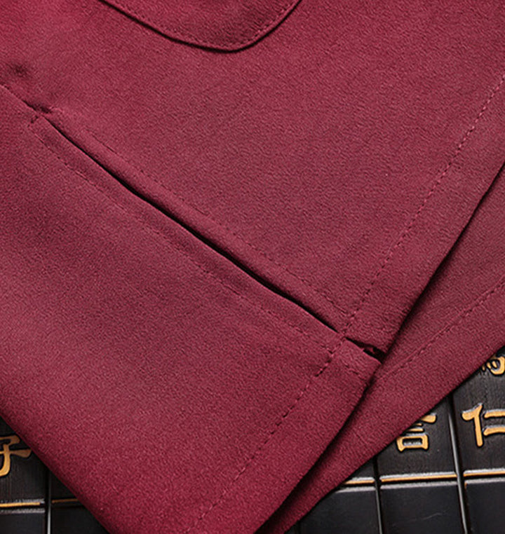 Buddha Stones Chiński Nowy Rok Haft Smok Żaba-guzik Tang Suit Hanfu Długi Rękaw Top Spodnie Odzież Męski Zestaw - image 6