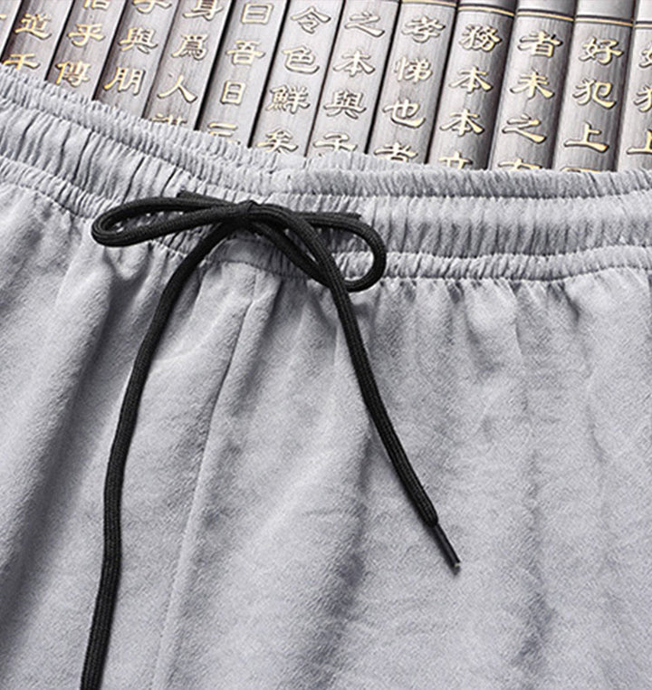 Buddha Stones Chiński Nowy Rok Haft Smok Żaba-guzik Tang Suit Hanfu Długi Rękaw Top Spodnie Odzież Męski Zestaw - image 12