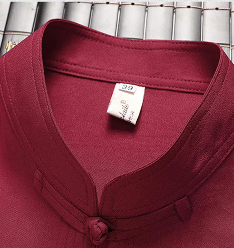 Buddha Stones Chiński Nowy Rok Haft Smok Żaba-guzik Tang Suit Hanfu Długi Rękaw Top Spodnie Odzież Męski Zestaw - image 3