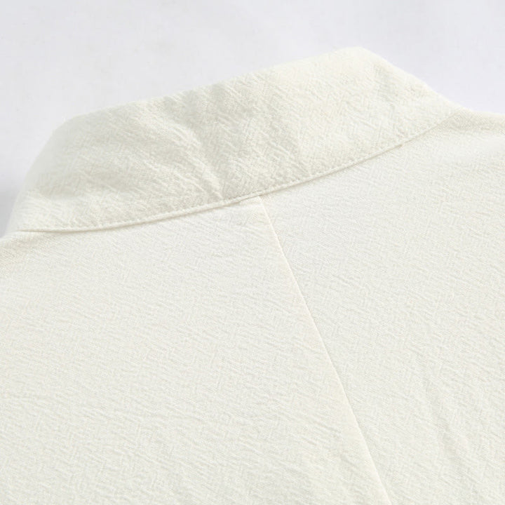 Buddha Stones Chiński Nowy Rok Żuraw Haft Tang Garnitur Hanfu Długi Rękaw Spodnie Odzież Bawełna Len Męski Zestaw Z Kieszeniami