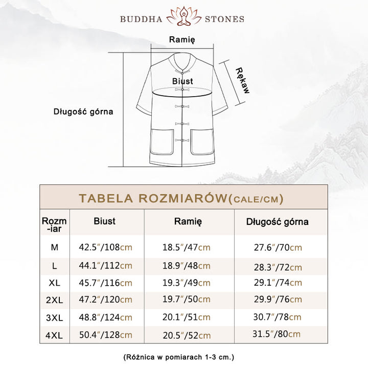 Buddha Stones Tang Suit Hanfu Chiński Smok Tradycyjny Kung Fu Jednolity Krótki Rękaw Topy i Spodnie Odzież Męska Zestaw - image 5