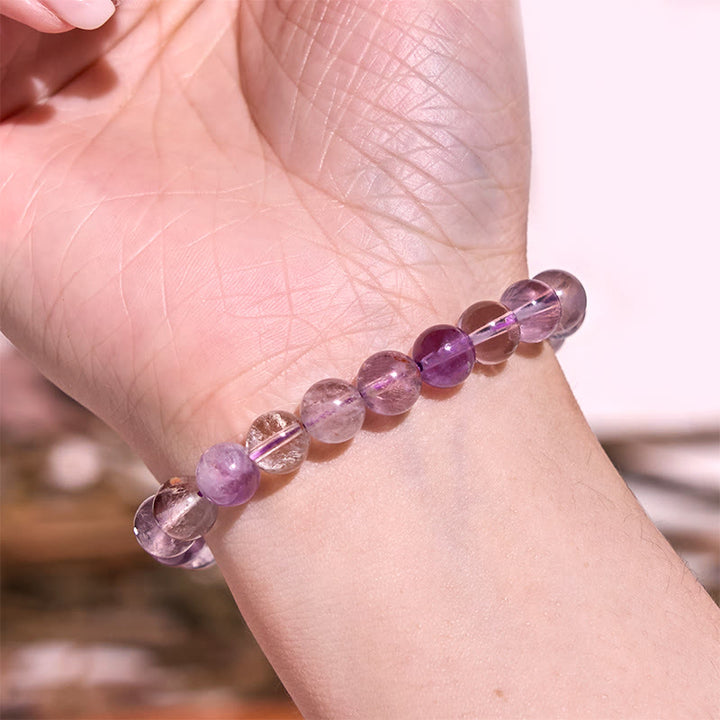 Bransoletka Buddha Stones Natural Purple Phantom Love Wisdom
