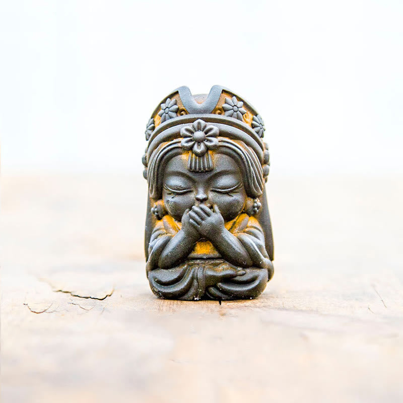 Buddha Stones Ręcznie Zakiram Żelazo Proszek Rdza Odlew Żywicy Statua Zen Dekoracja Domu