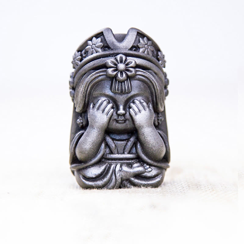 Buddha Stones Ręcznie Zakiram Żelazo Proszek Rdza Odlew Żywicy Statua Zen Dekoracja Domu