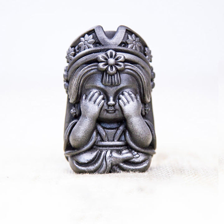 Buddha Stones Ręcznie Zakiram Żelazo Proszek Rdza Odlew Żywicy Statua Zen Dekoracja Domu