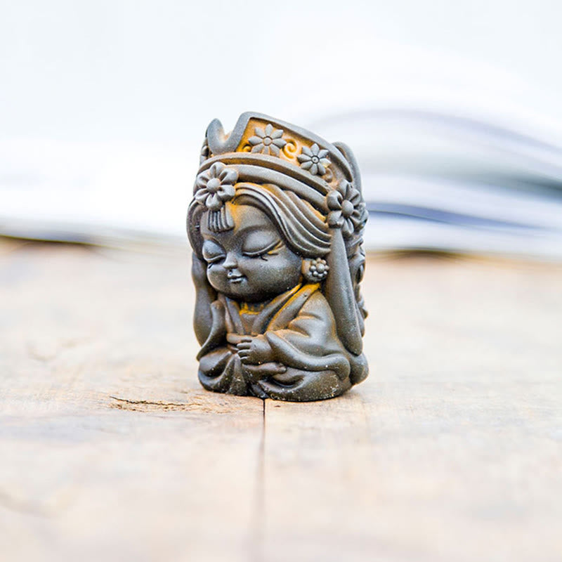 Buddha Stones Ręcznie Zakiram Żelazo Proszek Rdza Odlew Żywicy Statua Zen Dekoracja Domu