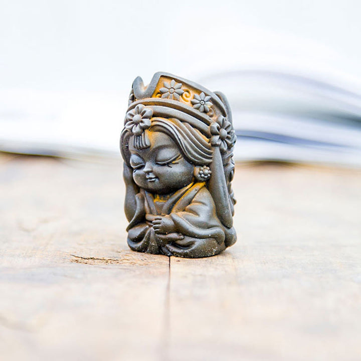 Buddha Stones Ręcznie Zakiram Żelazo Proszek Rdza Odlew Żywicy Statua Zen Dekoracja Domu