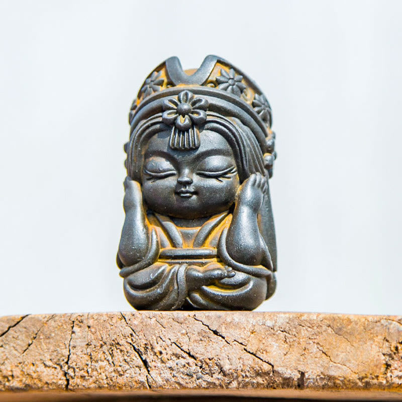 Buddha Stones Ręcznie Zakiram Żelazo Proszek Rdza Odlew Żywicy Statua Zen Dekoracja Domu