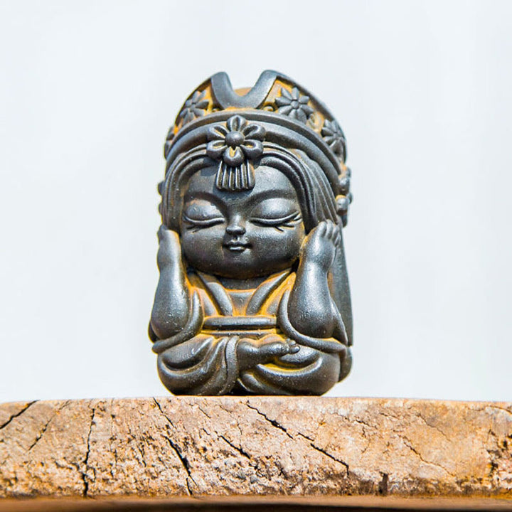 Buddha Stones Ręcznie Zakiram Żelazo Proszek Rdza Odlew Żywicy Statua Zen Dekoracja Domu