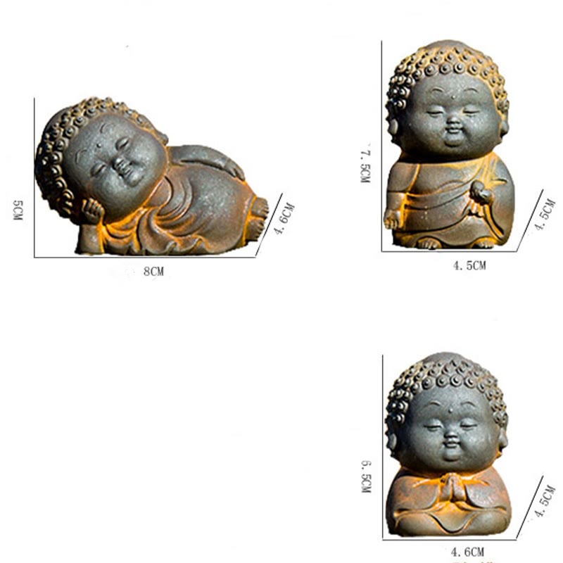 Buddha Stones Małe Stojące Leżące Siedzące Uroczy Budda Żelazo Proszek Rdza Odlew Żywicy Statua Dekoracja Domu