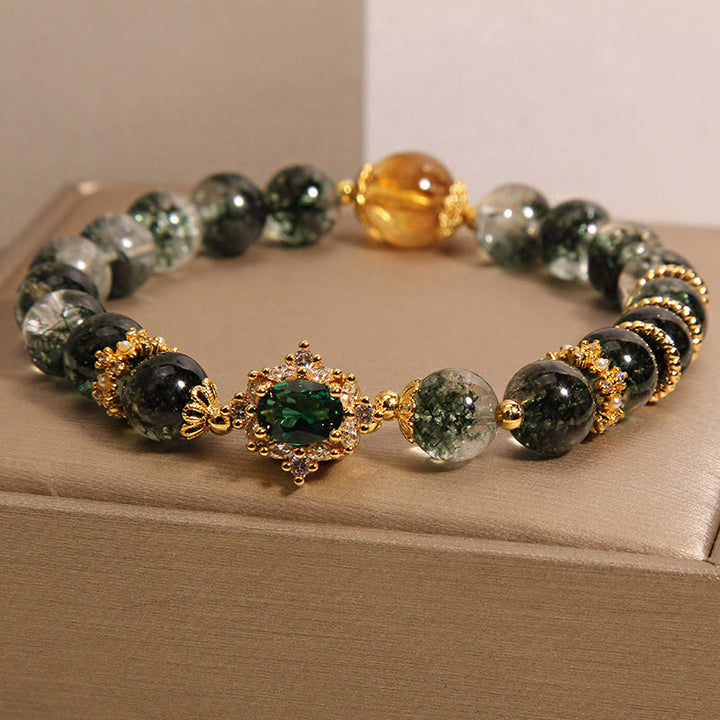 Bransoletka Buddha Stones Green Phantom Green Crystal Confidence