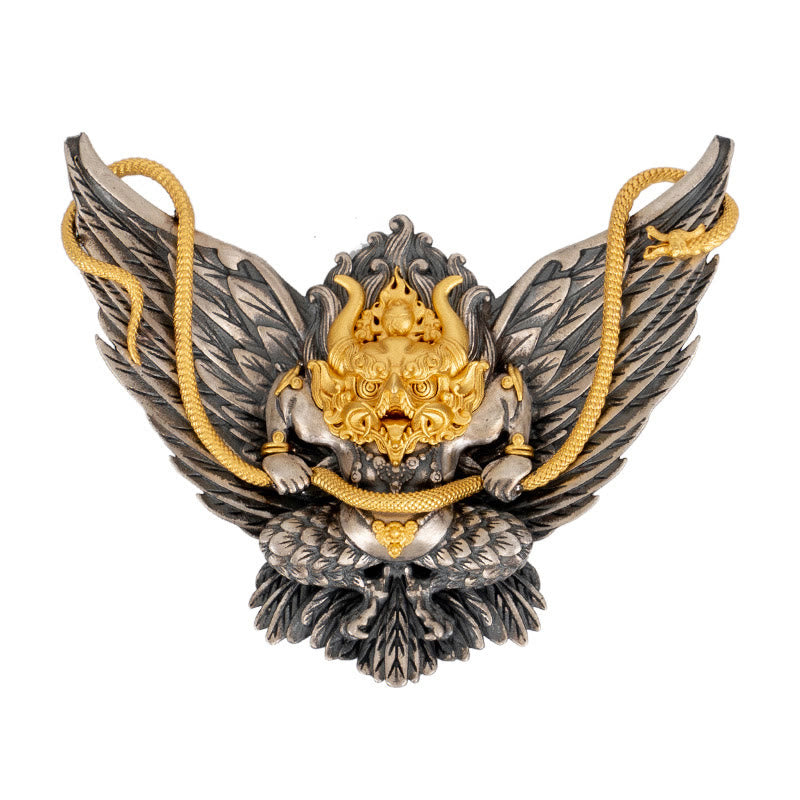 Buddha Stones 925 Srebro Sterling Tybetański Garuda Ptak Smok Wąż Mądrość Naszyjnik Wisiorek - image 10