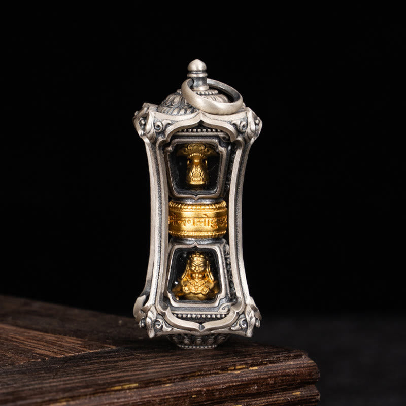 Buddha Stones 925 Srebro Tybetańskie Zakiram Bogini Bogactwa Błogosławieństwo Naszyjnik Wisiorek